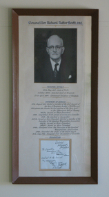 Photograph, Framed, Councillor Richard Nutter Scott OBE, 1956