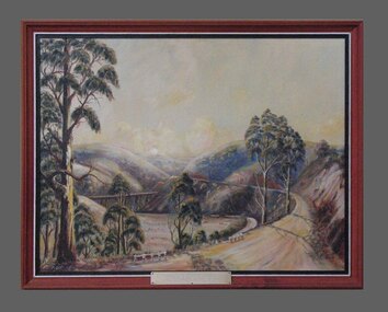 Painting , Framed, Sunrise at Koonwarra Cutting, 1971