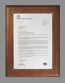Plaque, Victoria's Rural Addressing Project, 2005