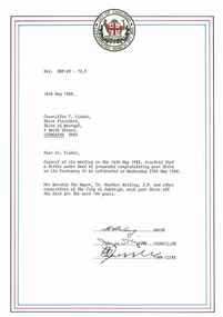 Letter, 18/5/1988