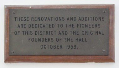 Plaque, 1958