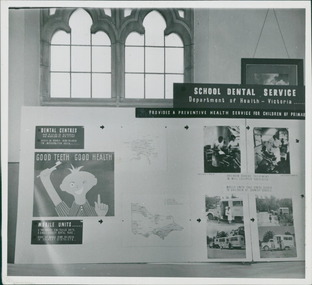 Photograph, "Good Teeth Good Health" poster - Photo taken of promotional material for the Department of Health's School Dental Service