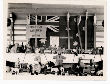 Photograph, Photo, taken in June 1945, of toys, made by patients for the children of Britain. This was Gresswell patients contribution to the war effort - Gresswell Sanatorium Mont Park