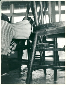 Photograph, Photo taken for display at Australian Institute of Engineers Exhibition 1960 of furniture being repaired by patients at Mont Park Occupational Therapy Unit