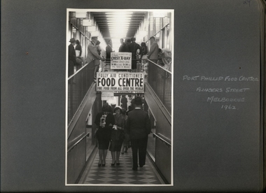 Photograph, X-ray facility at Port Phillip Food Centre Flinders St 1962 - Department of Health - Tuberculosis Branch - Chest X-Ray Surveys program