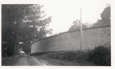 Photograph, Ararat Mental Hospital - The Exterior of J Ward Prison Wall - Ararat Mental Hospital "Aradale" - Black & White Photo