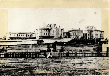 Photograph, Ararat Mental Hospital - Early landscape & farm land surrounding the main buildings of Ararat Mental Hospital "Aradale" - Black & White Photo