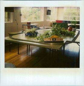 Photograph, Recreation room - Model train set on table at Bundoora Repatriation Hospital Day Centre - Colour Photo
