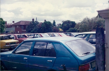 Photograph, Inner City Melbourne - Early 1980s - Fawkner Mansion carpark (?) - City Landscapes - Photo taken by Property Management Services / Public housing