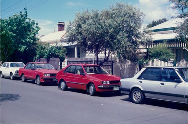 Photograph, Street parking scene of Inner City Melbourne in the early 1980s - Housing Services - Property Management Services