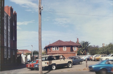 Photograph, Carpark behind Fawkner Mansions 250 Punt Rd - City Landscapes - Photo taken by Property Management Services / Public housing - Inner City Melbourne - Early 1980s