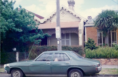 Photograph, Inner City Melbourne - Early 1980s - Kingswood sedan parked outside of wooden terrace house - City Landscapes - Photo taken by Property Management Services / Public housing