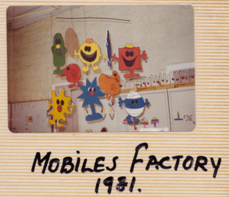 Photograph, An example of a hanging mobile produced at the Mobiles Factory 1981 - CALOOLA TRAINING CENTRE - SUNBURY