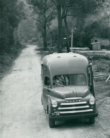Photograph, A 1948 to 1950 model Dodge panel wagon used as a mobile health van, as part of the Department of Health Victoria rural health service