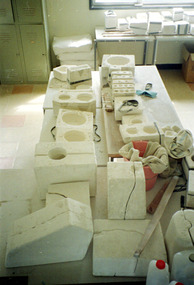 Photograph, Molds for form work seen at Langi Kal Kal Youth Training Camp (YTC)