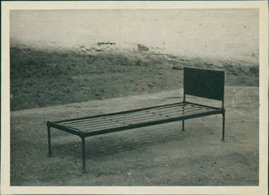 Photograph, An example of a typical steel frame bed used by patients at Aradale / Ararat Hospital