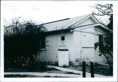 Exterior photo of the childrens' ward bathroom at Cohuna District Hospital. Photo was taken circa September 1969 - Regional & District Hospital Collection - Department of Health & Human Services (DHHS)
