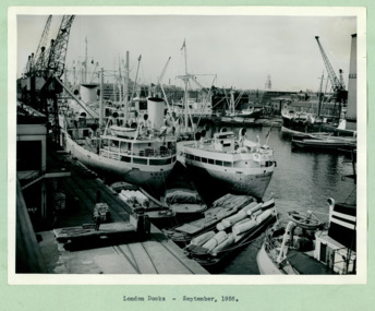 A view of the London Docks Port of London in September 1956 - Department of Health – National Fitness Office (Sports & Recreation) – Historical Press Release Photo Collection