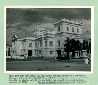 A photo of the New Legislative council Buildings Singapore Circa 1953 - 1 of 3 photos - Department of Health – National Fitness Office (Sports & Recreation) – Historical Press Release Photo Collection