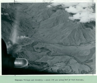 Menyamya Village and airstrip about 175 aeronautical miles North West of Port Moresby. Papua New Guinea - Department of Health – National Fitness Office (Sports & Recreation) – Historical Press Release Photo Collection