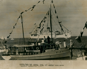 A photo taken of the liner Gothic off the coast of Suva Fiji - Department of Health – National Fitness Office (Sports & Recreation) – Historical Press Release Photo Collection