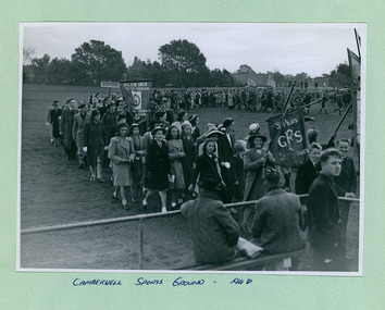 Photos of a rally held at the Camberwell Sports Ground in 1948, Melbourne, Australia - 2 of 5 photos - Department of Health – National Fitness Office (Sports & Recreation) – Historical Press Release Photo Collection