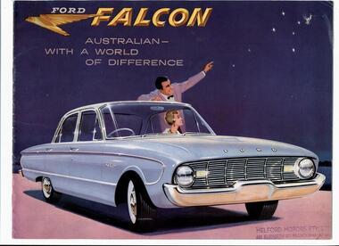 Ford Falcon - Airbrushed motor vehicle catalogs forwarded to the Director-General of Social Welfare Victoria - A R Whatmore, circa 1957 to 1960 – The Melford Motors Sales Brochure Collection - Victorian Department of Health and Human Services (DHHS)