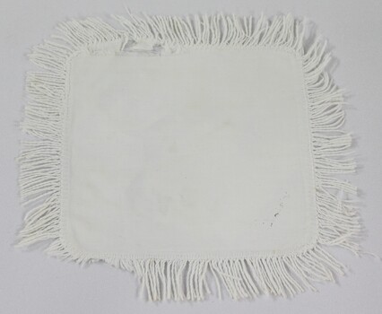 White Cotton Doily with Hand Stitched Fringe