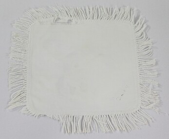 White Cotton Doily with Hand Stitched Fringe