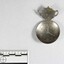 Haeusler Collection silver toned Tea Measure with clock face, pictured with 5cm scale