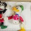 Haeusler Collection Walt Disney celluloid figurines with moving parts c.1930s, characters featured are Mickey Mouse, Donald Duck and Popeye.