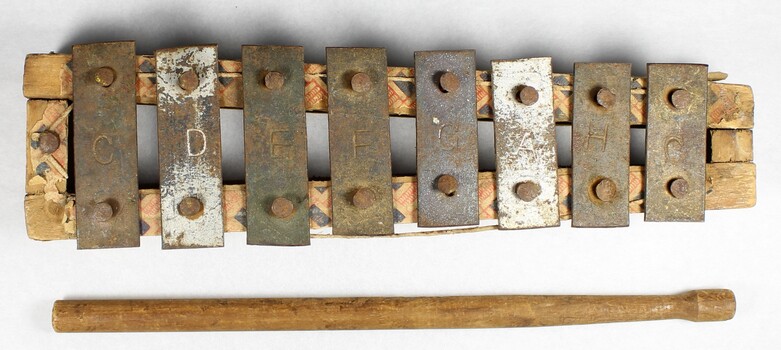 Haeusler Collection Handmade Toy Xylophone with wooden mallet c.1920s