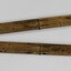 Wooden fold out carpenter ruler with bendable brass hinges and imperial measurements engraved into the wood. 