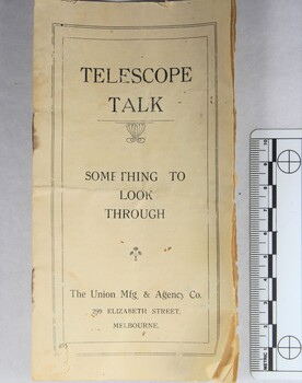 Telescope booklet with 10cm scale