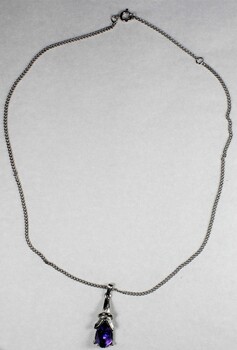 Faux Crystal Necklace from the Sarah Coventry Jewellery Range, picturing silver toned chain