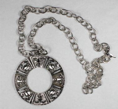 Silver toned Necklace from the Sarah Coventry jewellery range, "Astrology Zodiac" collection, c. 1970s - 1980s