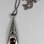 Silver toned Purple Pendant Necklace from the Sarah Coventry Jewellery Range c. 1970s-1980s with 5cm scale