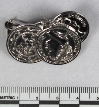 Silver toned Empereur Napoleon Scarf Ring from the Sarah Coventry Jewellery Collection c. 1970s-1980s with 5cm scale