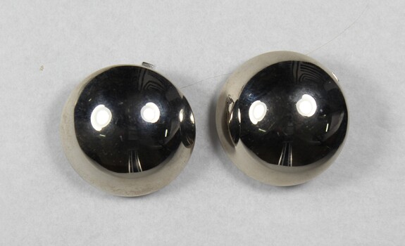 Silver toned Dome Shaped Clip on Earrings from the Sarah Coventry Jewellery Range c. 1970s-1980s