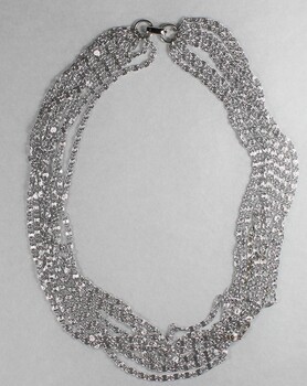 Silver toned chain choker style necklace