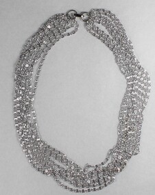 Silver toned chain choker style necklace