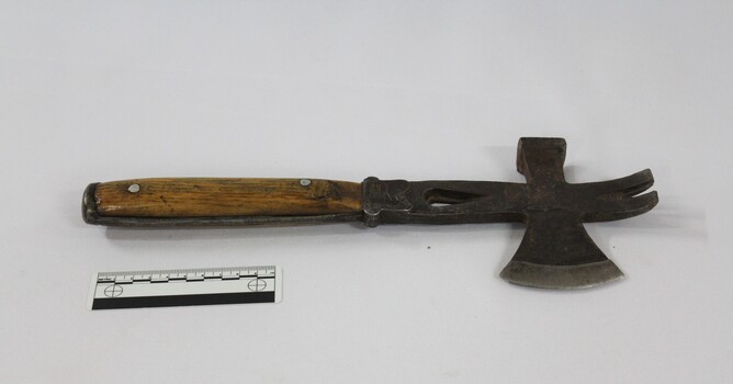 Haeusler Collection Steel Axe c. early 1900s with 10cm scale 