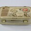Front view of Haeusler Collection Mid-Century Tape Recorder c. 1961, showing portable case with handle 