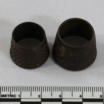 Haeusler Collection Tailors Thimbles c. early 1900s with 5cm scale 
