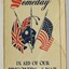 Front cover of booklet with an illustration of British, Australian and American flags 