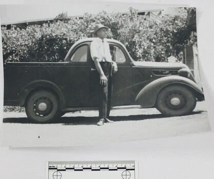 Haeusler Collection Portrait of Louis Haeusler with Ute, with 10cm scale