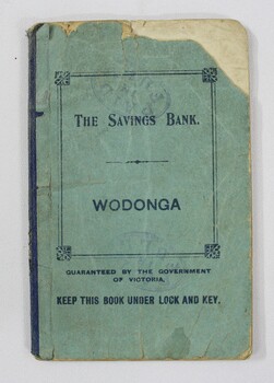 The Savings Bank Wodonga Saving Pass Book