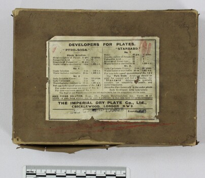 Collection Glass Photographic Dry Plates c. late 1800s - early 1900s with 10cm scale