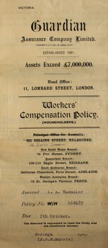 Workers' Compensation Policy Document - Front Cover