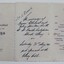 A cream coloured invitation featuring a menu and a handwritten inscription.